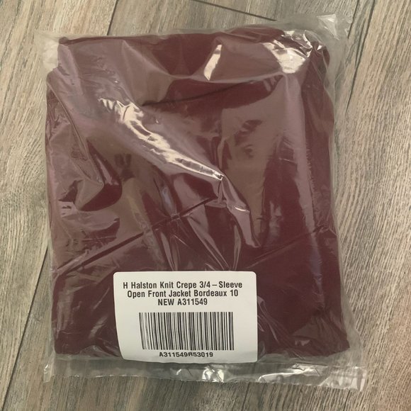 NWT H BY HALSTON CREPE 3/4 SLEEVE OPEN FRONT JACKET 10‎ - Picture 4 of 5